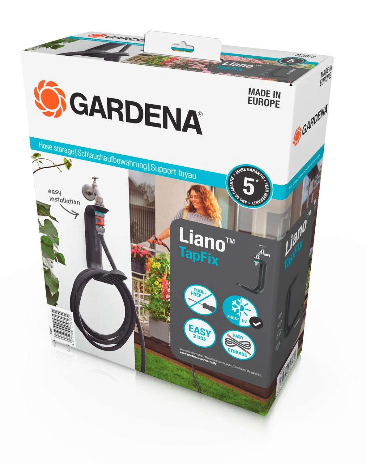 GARDENA Liano™ TapFix Slanghouder + 10 M Liano™ Textielslang 1 GARDENA Liano™ TapFix Slanghouder + 10 M Liano™ Textielslang