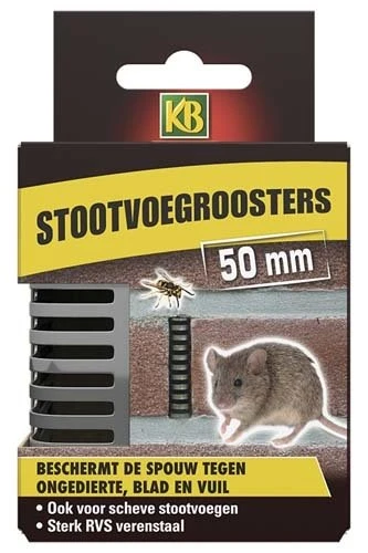KB Stootvoegrooster RVS 50mm - 10 Stuks 1 KB Stootvoegrooster RVS 50mm - 10 Stuks