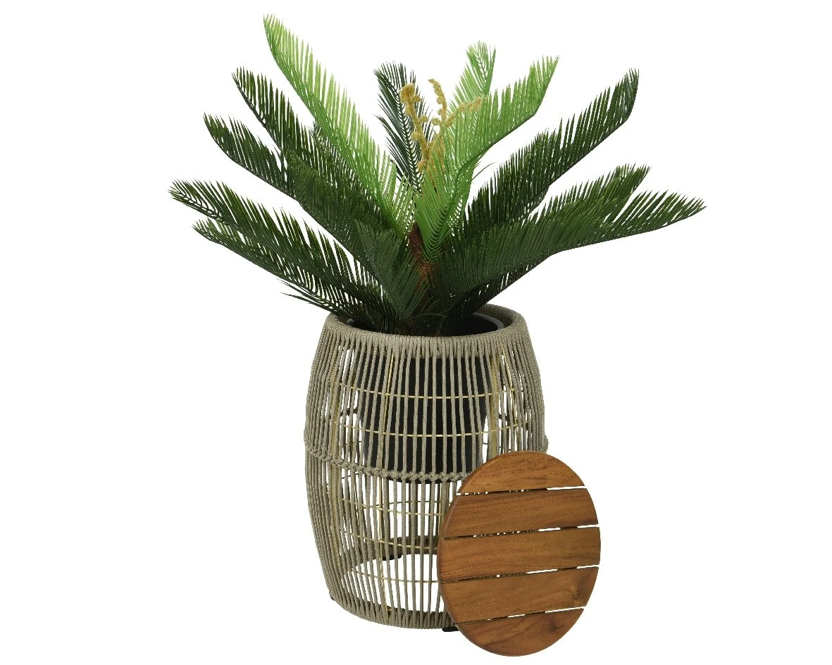 Seville Bijzet Tuintafel Beige - Ø 40 X H 49 Cm 3 Seville Bijzet Tuintafel Beige - Ø 40 X H 49 Cm - Afbeelding 3